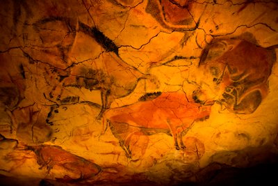 Bison-Malerei in den Höhlen von Altamira, Oberes Paläolithikum, Museum Santander, Kantabrien, Spanien von Unknown